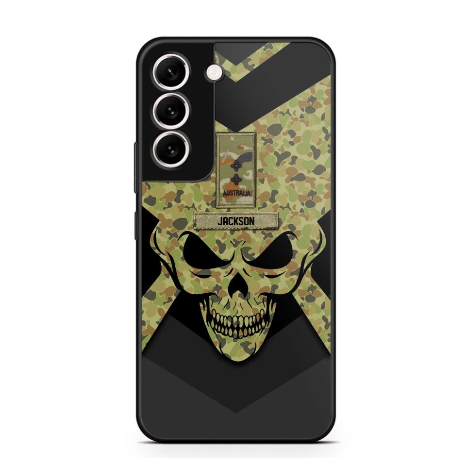 Personalized Australian Soldier/ Veteran Rank Camo with Name Phonecase Printed 23FEB-HQ10