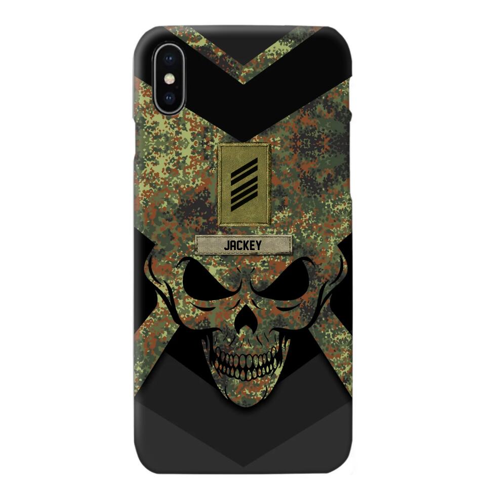 Personalized German Soldier/ Veteran Rank Camo with Name Phonecase Printed 23FEB-HQ10