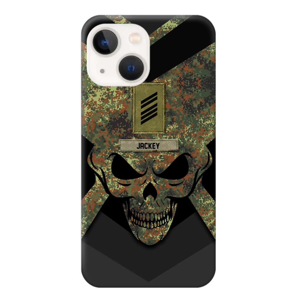 Personalized German Soldier/ Veteran Rank Camo with Name Phonecase Printed 23FEB-HQ10