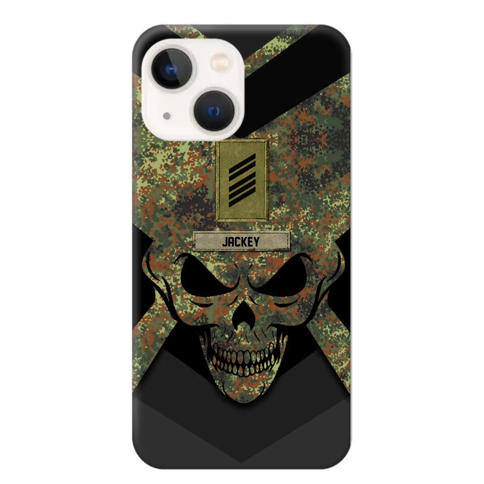 Personalized German Soldier/ Veteran Rank Camo with Name Phonecase Printed 23FEB-HQ10