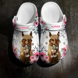 Personalized Horse Lovers Clog Slipper Shoes Printed 23FEB-HQ10