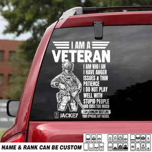 Personalized I Am A Australian Veteran I Am Who I Am Rank Decal Printed QTHQ1302