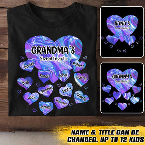 Personalized Grandma's Sweethearts Kid Name Tshirt Printed 23FEB-VD13