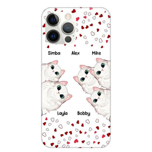 Personalized Cat Lovers Heart Phonecase Printed 23FEB-VD13