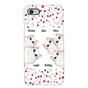 Personalized Cat Lovers Heart Phonecase Printed 23FEB-VD13