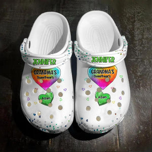 Personalized Grandma's Sweethearts & Kid's Name Clog Slipper Shoes Printed 23FEB-DT14