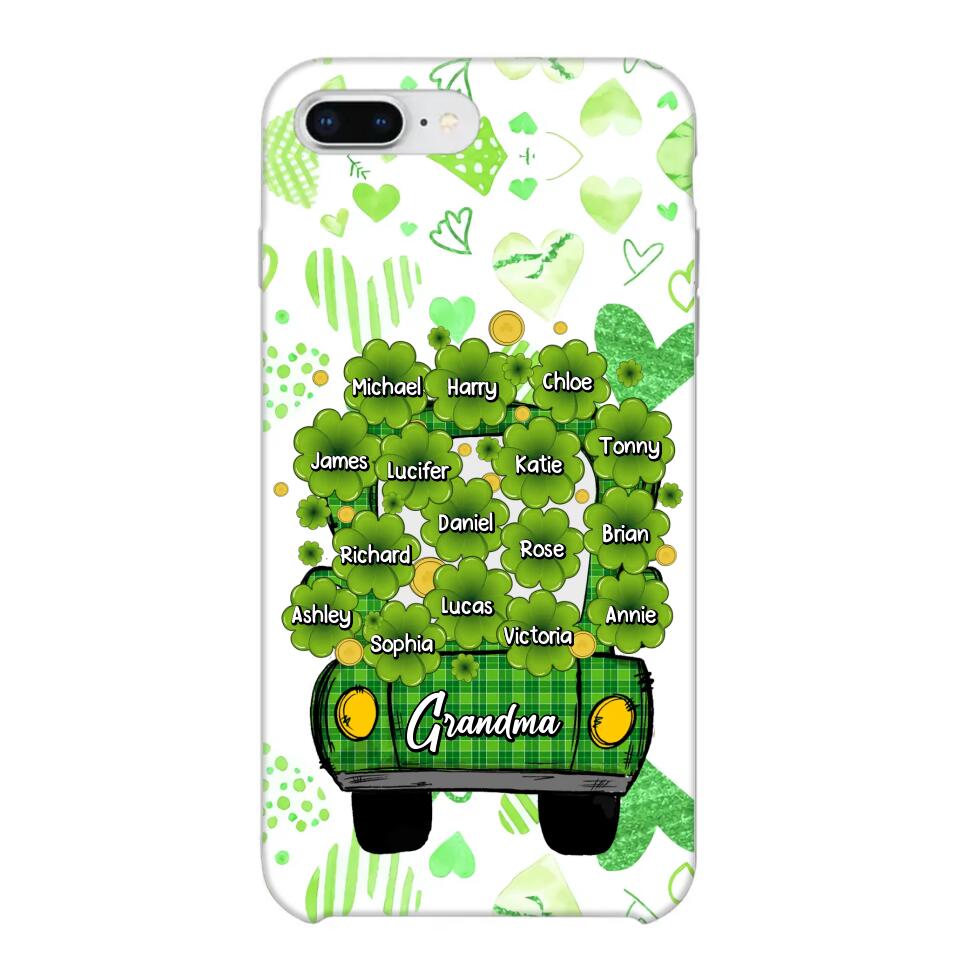 Personalized Grandma Mom Aunt Nana Lucky Flower Jeep Kid Name Sunflower Phonecase Printed PNHQ1502