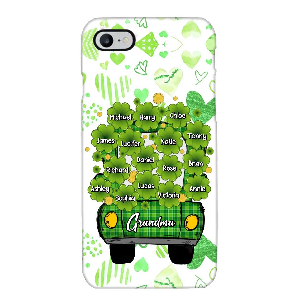 Personalized Grandma Mom Aunt Nana Lucky Flower Jeep Kid Name Sunflower Phonecase Printed PNHQ1502