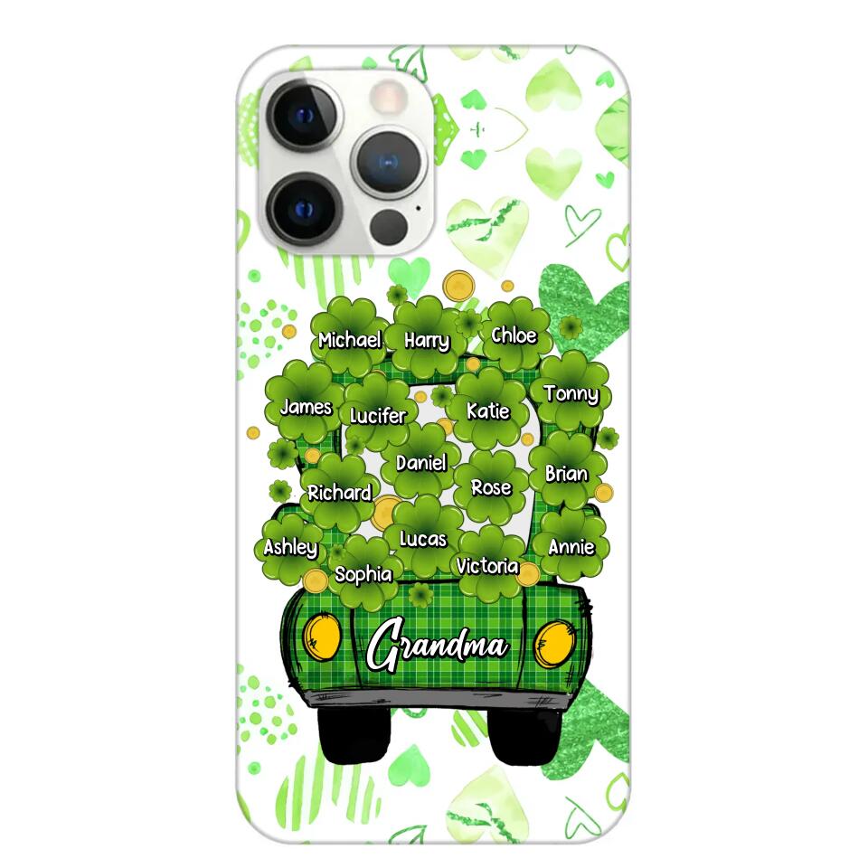 Personalized Grandma Mom Aunt Nana Lucky Flower Jeep Kid Name Sunflower Phonecase Printed PNHQ1502