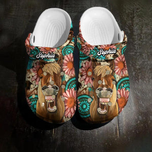 Personalized Horse Lovers Bohemian Style Clog Slipper Shoes Printed 23FEB-HQ15