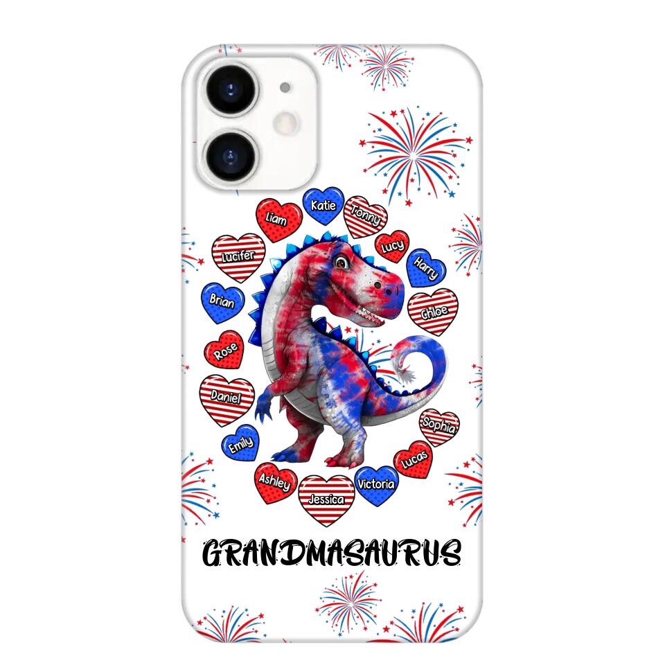 Personalized Grandmasaurus Nana Aunt Mom Kid Name Heart US Phonecase Printed PNVD1602