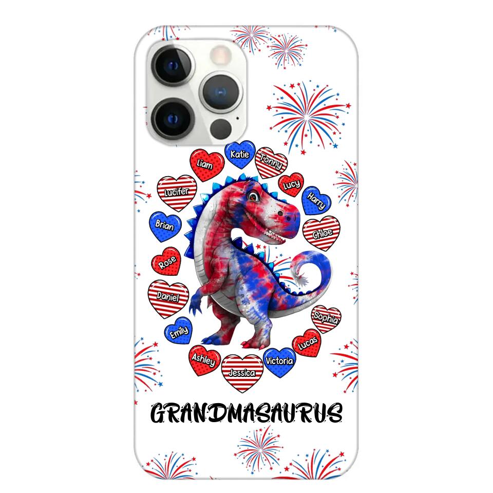 Personalized Grandmasaurus Nana Aunt Mom Kid Name Heart US Phonecase Printed PNVD1602