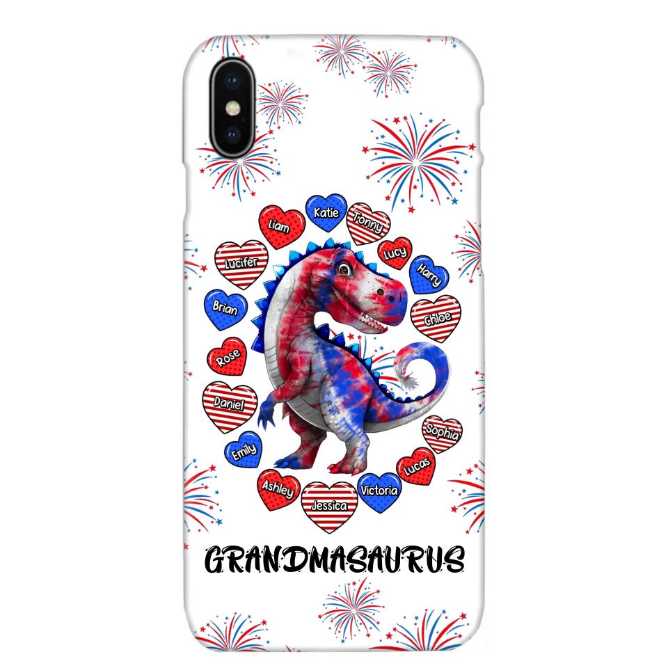 Personalized Grandmasaurus Nana Aunt Mom Kid Name Heart US Phonecase Printed PNVD1602