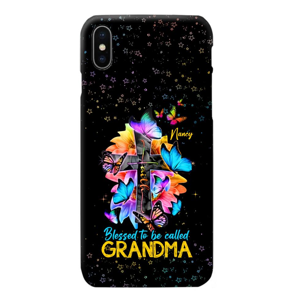 Personalized Butterfly Blessed To Be Called Grandma & Kid's Name Phonecase Printed PNHQ1602