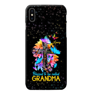 Personalized Butterfly Blessed To Be Called Grandma & Kid's Name Phonecase Printed PNHQ1602