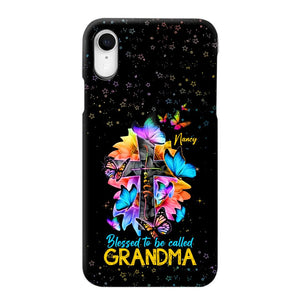 Personalized Butterfly Blessed To Be Called Grandma & Kid's Name Phonecase Printed PNHQ1602