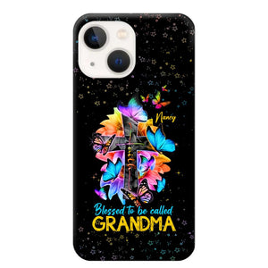 Personalized Butterfly Blessed To Be Called Grandma & Kid's Name Phonecase Printed PNHQ1602