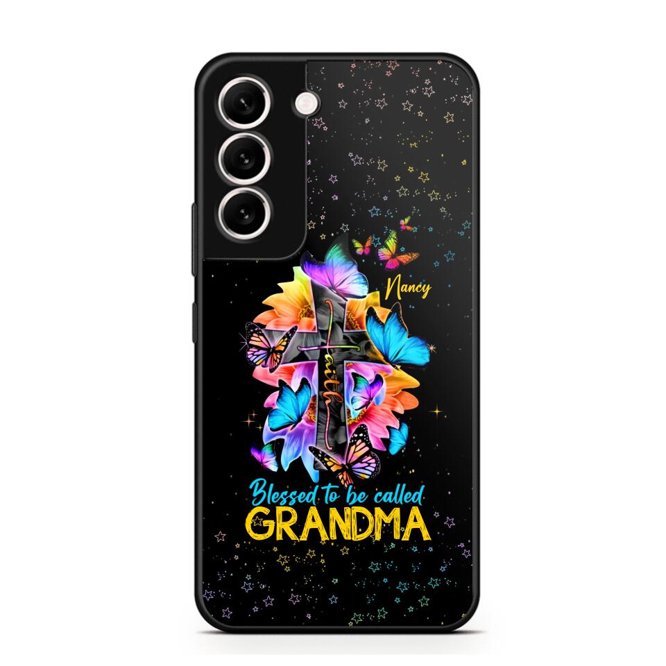 Personalized Butterfly Blessed To Be Called Grandma & Kid's Name Phonecase Printed PNHQ1602