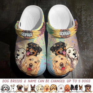 Personalized Hippie Dog lover Clog Slipper Shoes Printed QTDT1702