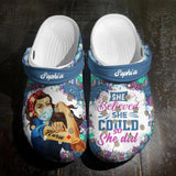 Personalized Nurse title She believed she could so she did Clog Slipper Shoes Printed QTHQ1702