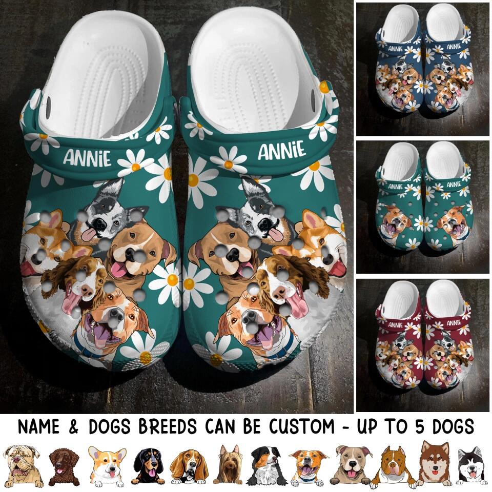 Personalized Hippie Flower child Dog lover Clog Slipper Shoes Printed QTHQ1802