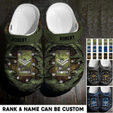 Personalized Canadian Veteran/Soldier Rank Camo with Name Clog Slipper Shoes Printed 23FEB-HQ17