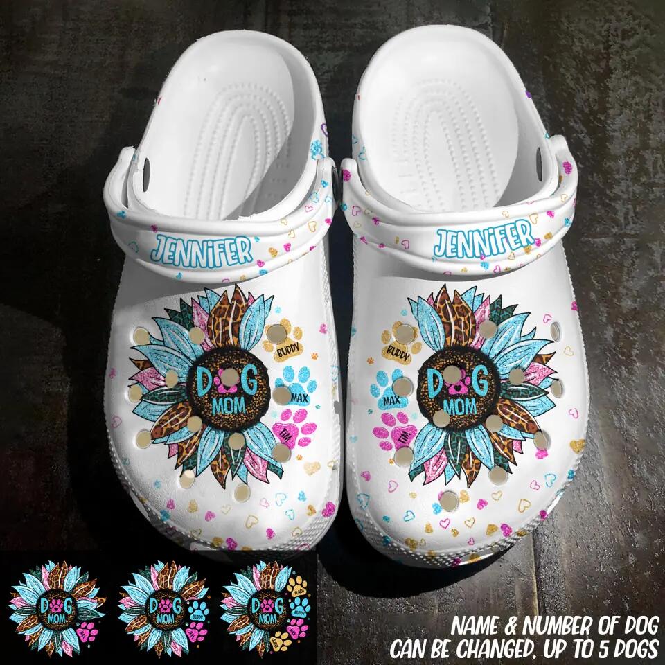 Personalized Dog Mom Sunflower Clog Slipper Shoes Printed 23FEB-DT17