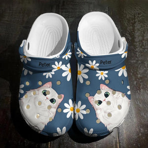 Personalized Hippie Flower child Cat lover Clog Slipper Shoes Printed QTHQ1802