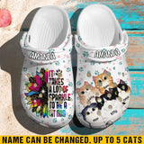 Personalized It Takes A Lot Of Sparkle To Be A Cat Mom Lovers Gift Clog Slipper Shoes Printed QTVD2102