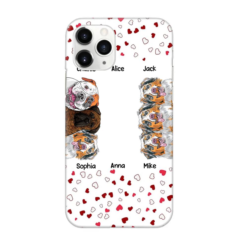 Personalized Hearts Dog Lovers Phonecase Printed 23FEB-VD20