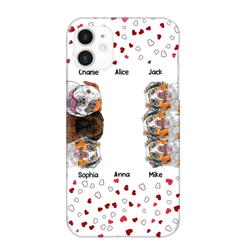 Personalized Hearts Dog Lovers Phonecase Printed 23FEB-VD20