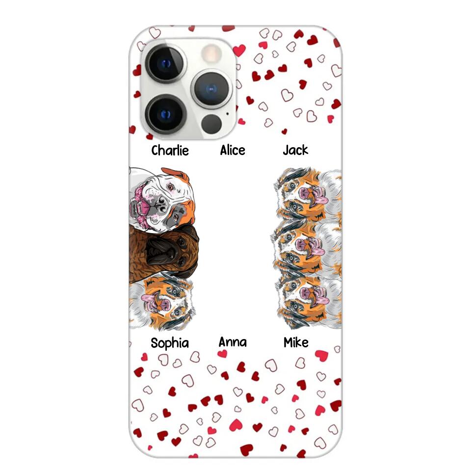 Personalized Hearts Dog Lovers Phonecase Printed 23FEB-VD20