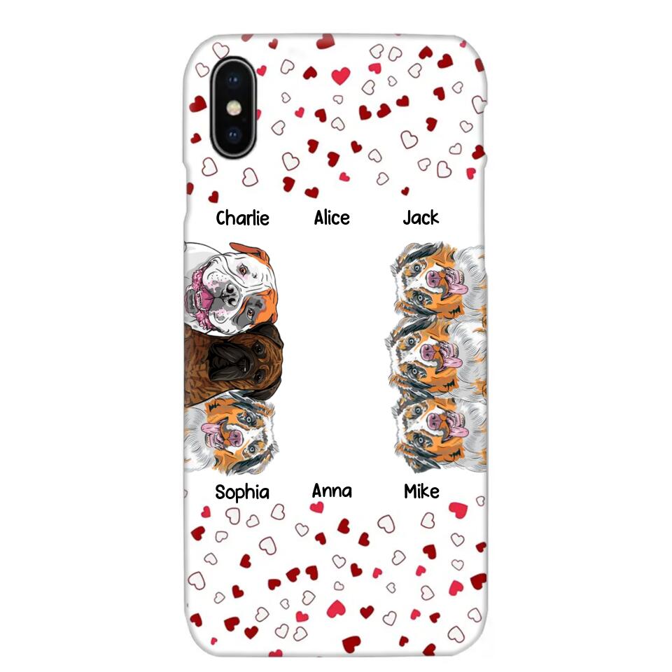 Personalized Hearts Dog Lovers Phonecase Printed 23FEB-VD20