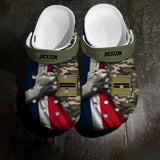 Personalized French Veteran/Soldier Rank Camo Flag Clog Slipper Shoes Printed 23FEB-HQ20