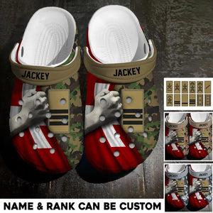 Personalized Swiss Veteran/Soldier Rank Camo Flag Clog Slipper Shoes Printed 23FEB-HQ20