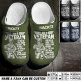 Personalized Canadian Veteran/Soldier, I Am Who I Am Clog Slipper Shoes Printed QTHQ2202