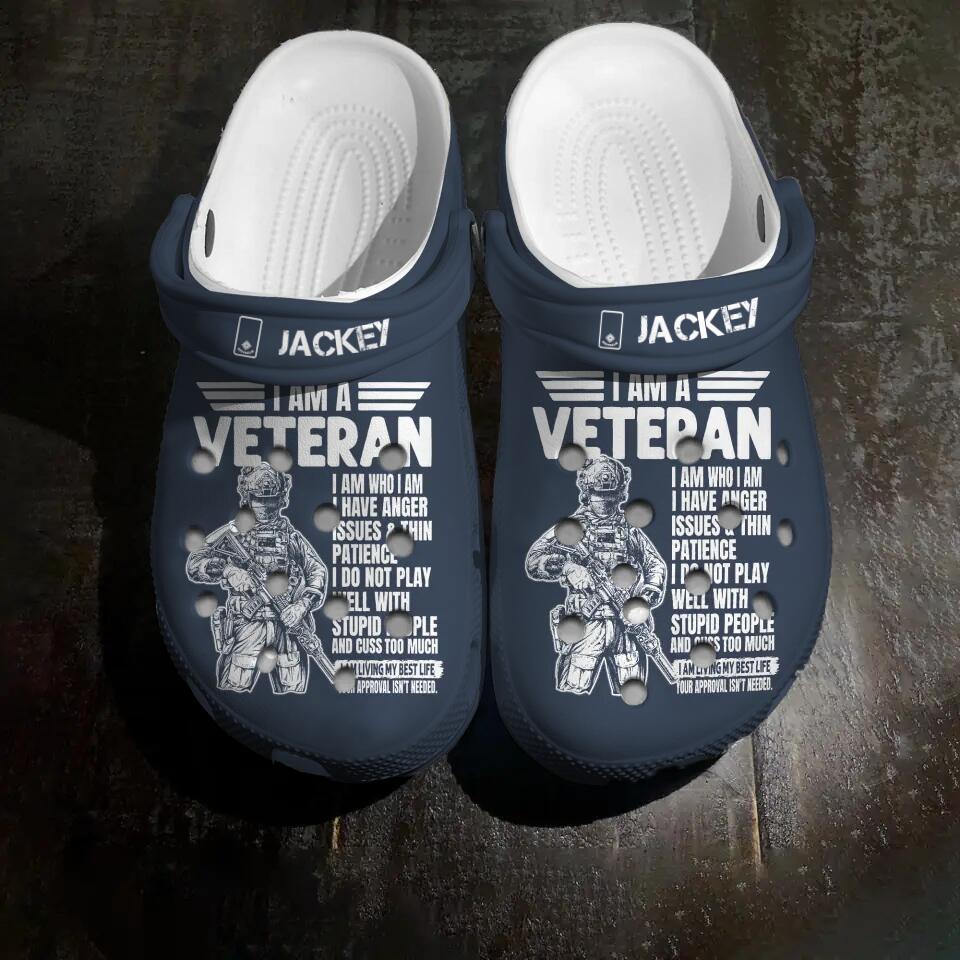 Personalized Australian Veteran/Soldier, I Am Who I Am Clog Slipper Shoes Printed QTHQ2202