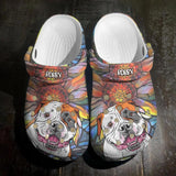 Personalized Hippie Dog lover Clog Slipper Shoes Printed QTDT1702