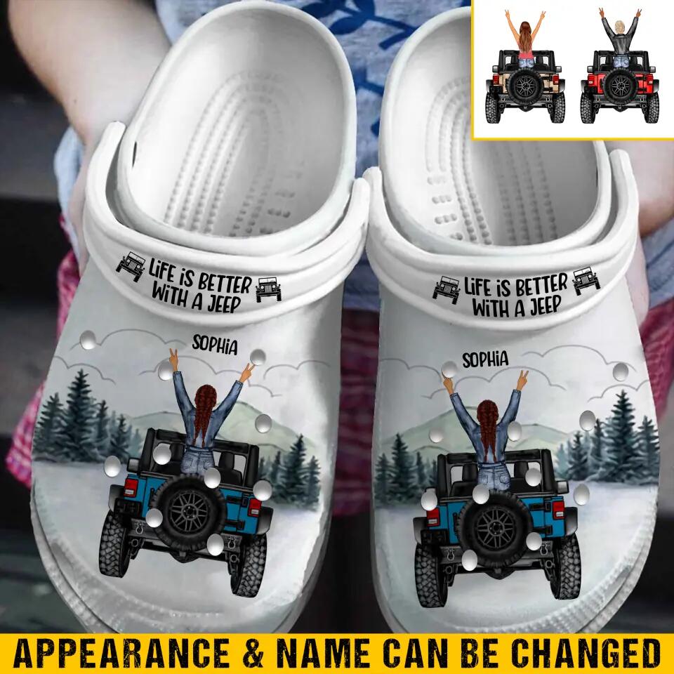 Personalized Life Is Better With A Jeep Girl Clog Slipper Shoes Printed 23FEB-VD21