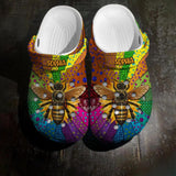 Personalized Bee Hippie Clog Slipper Shoes Printed QTHQ2202