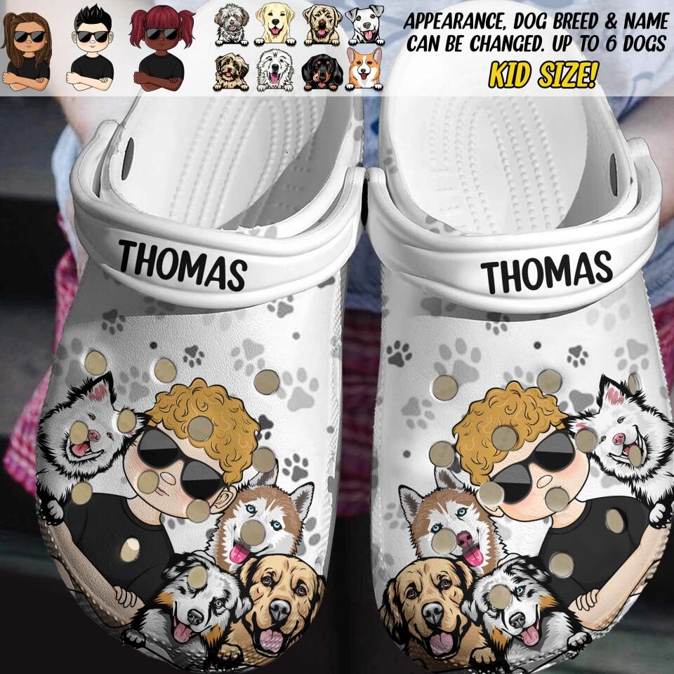 Personalized Dogs & Kid Dog Lovers Gift Clog Slipper Shoes Printed 23FEB-DT21