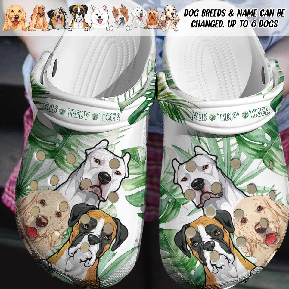 Personalized Tropical Dog Lovers Clog Slipper Shoes Printed QTDT2302