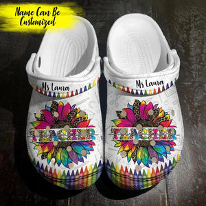 Personalized Teacher, Teach Love Inspire Clog Slipper Shoes Printed QTDT2302