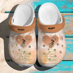 Personalized Pet Image & A Big Piece Of My Heart Lives In Heaven Clog Slipper Shoes Printed PNVD2102