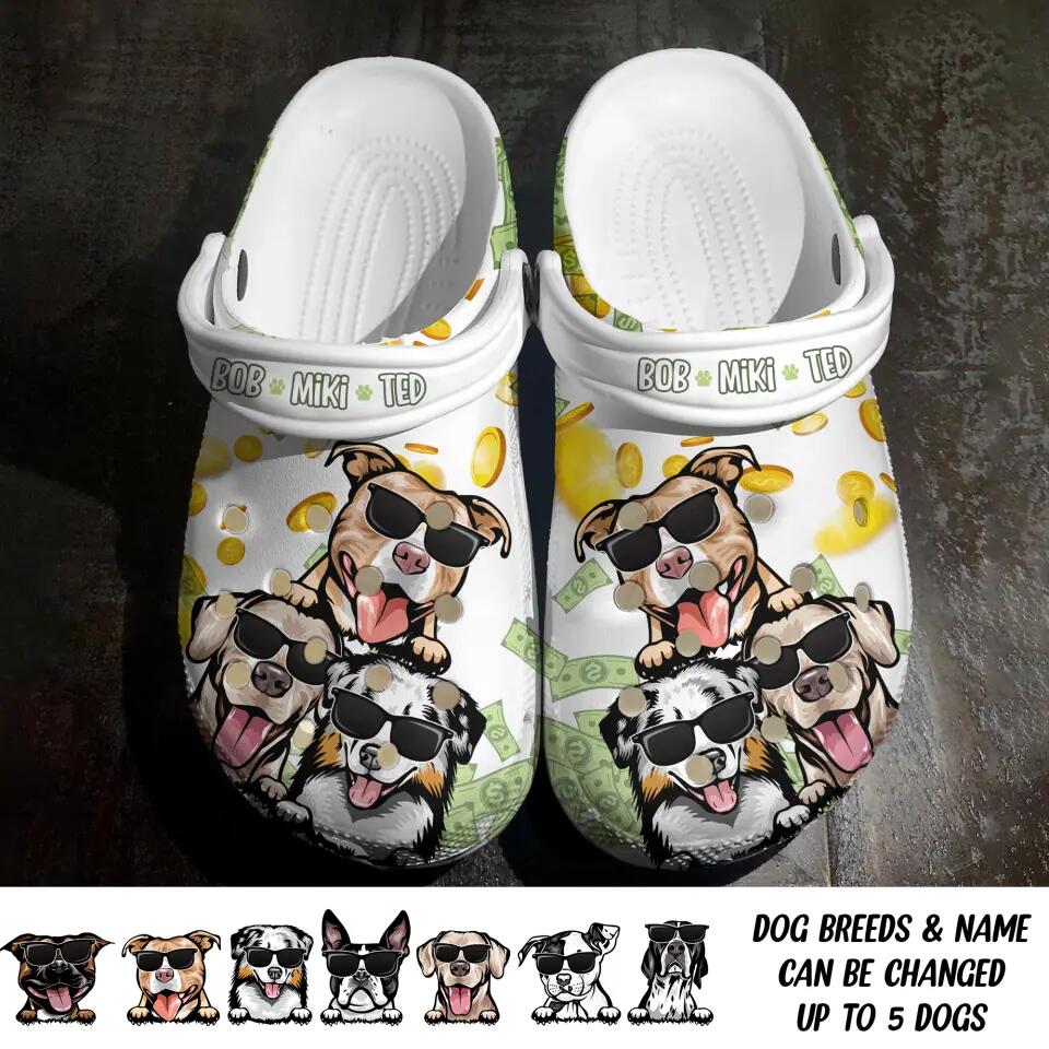 Personalized Dog Lovers Money Clog Slipper Shoes Printed PNDT2202