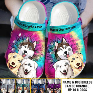 Personalized Dogs & Name Dog Lovers Gift Colorfull Clog Slipper Shoes Printed 23FEB-VD22