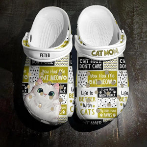 Personalized Cat Mom, Cat Lover Clog Slipper Shoes Printed QTHQ2402