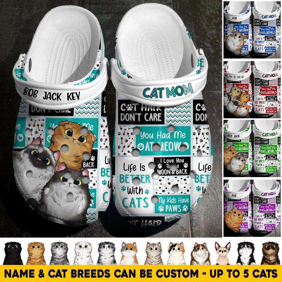 Personalized Cat Mom, Cat Lover Clog Slipper Shoes Printed QTHQ2402