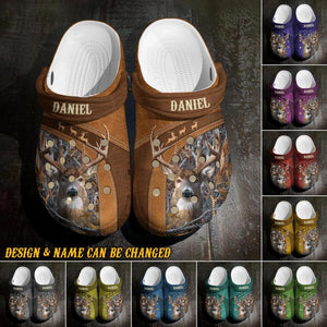 Personalized Deer & Deer Hunting Clog Slipper Shoes Printed QTDT2402