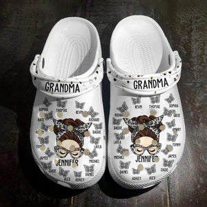 Personalized Grandma Mommy Nana Aunt Kid Name Clog Slipper Shoes Printed 23FEB-DT22